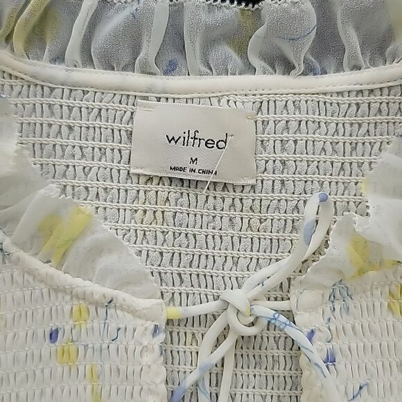 Aritzia Wilfred Castello Blouse Light Birch/Citron Medium - Picture 8 of 12